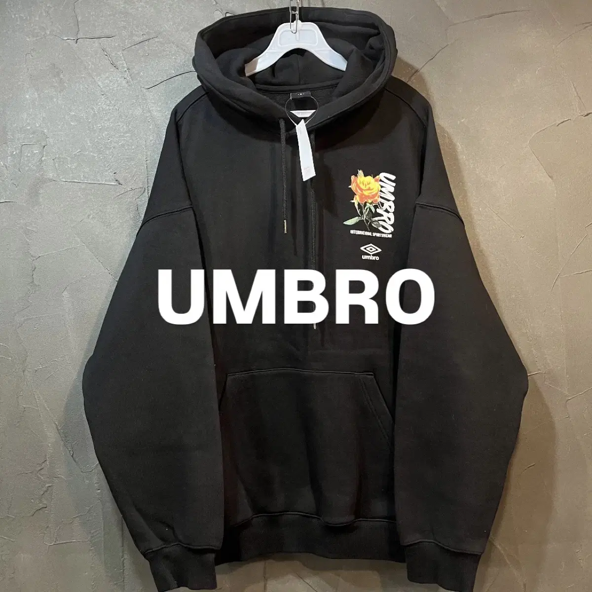 [M] UMBRO 엄브로 플라워 프린팅 후드티